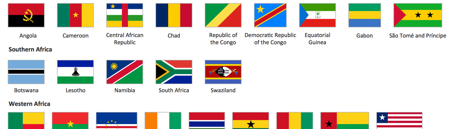 countries in africa